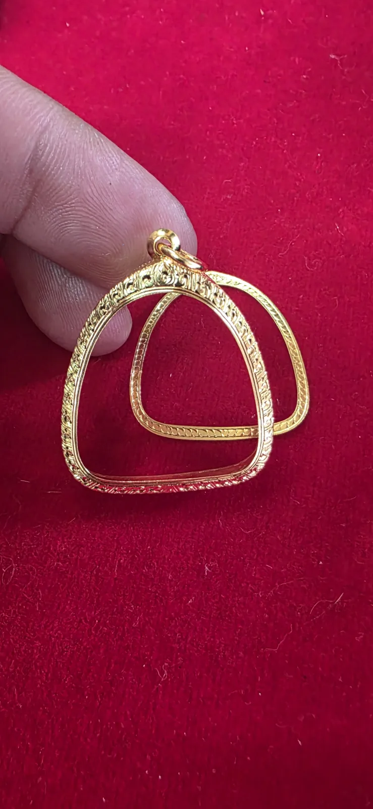 กรอบทองทรงปิดตา ลายแข้งสิงห์ 必达形坑形花金壳 #235 - FB:KC Ooi