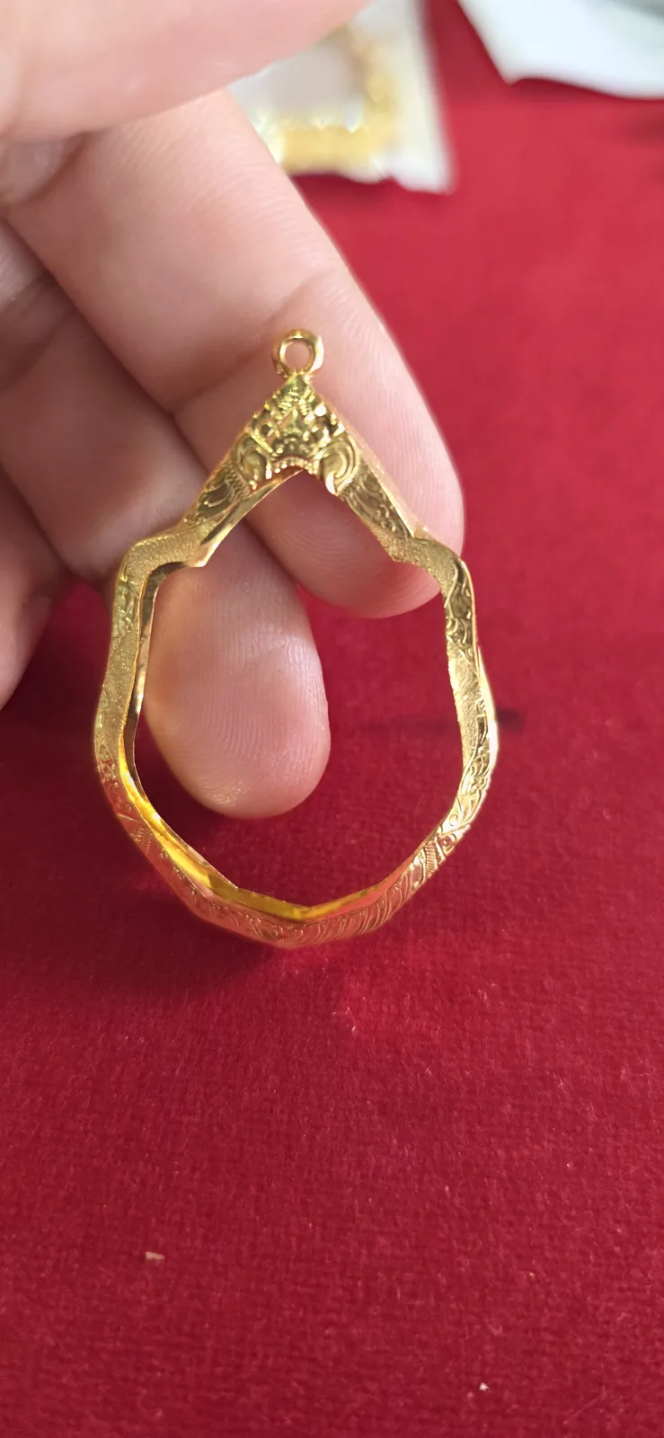 กรอบทองทรงหลวงปู่หมุนมังกรคู่ 龙普满双龙形金壳