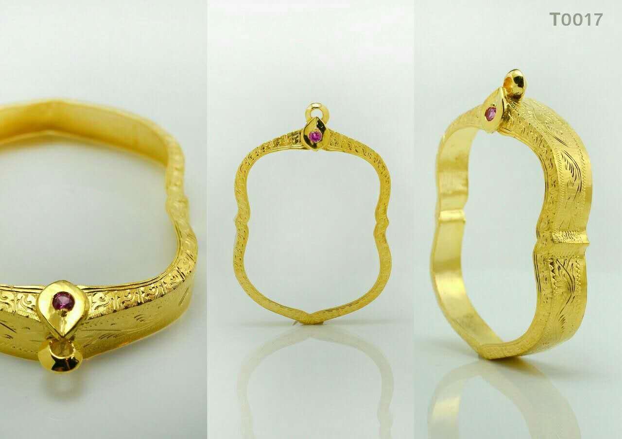 กรอบหน้าโอธรรมดาลายแข้งสิงห์ยอดฝังพลอยแดงทรงหยอดน้ำ