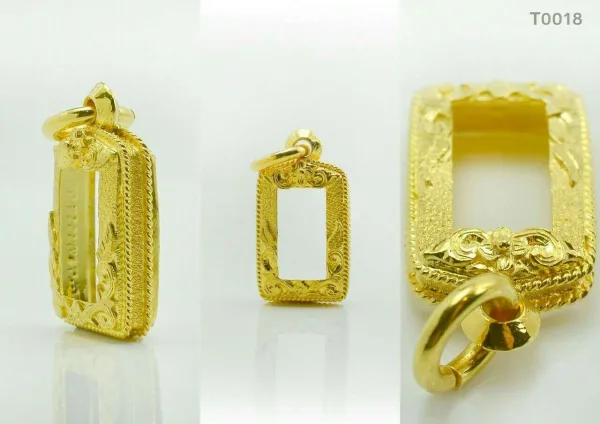 กรอบติดลวดติดลายฉลุดอกเกสร ลวดเกลียว1เส้น แกะทรายทั้งองค์ - T0018