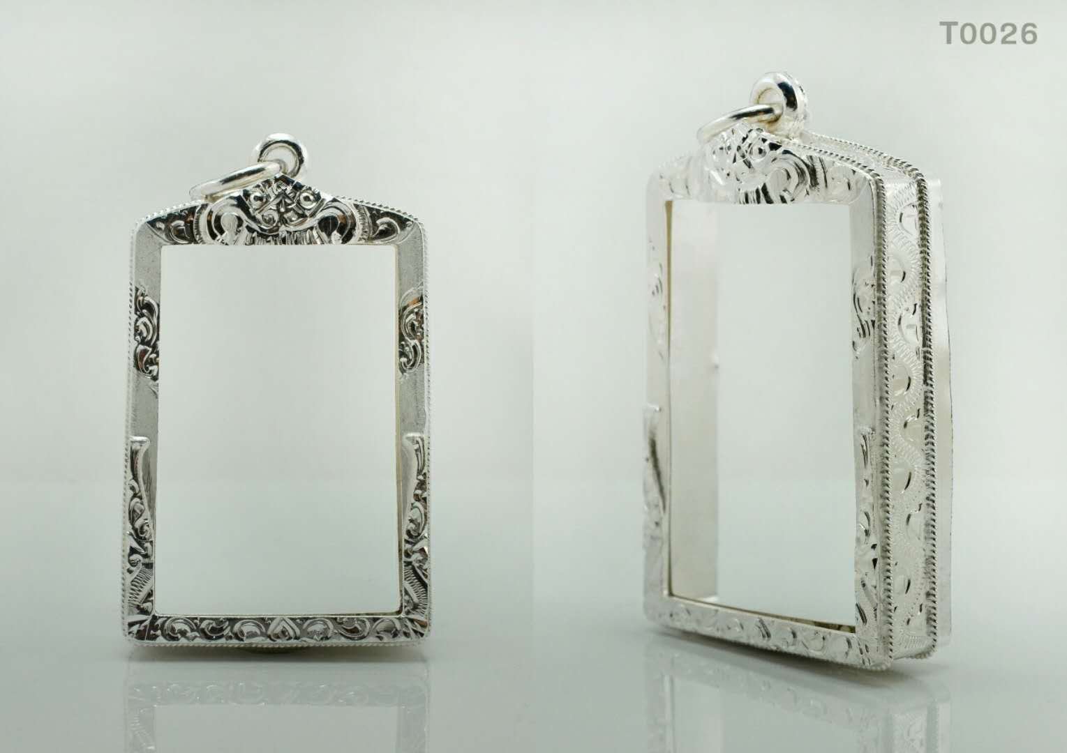 กรอบงานขึ้นมือติดซุ้มลวดสองชั้นลายไทยสลับทราย - T0026 งานมือ 手工