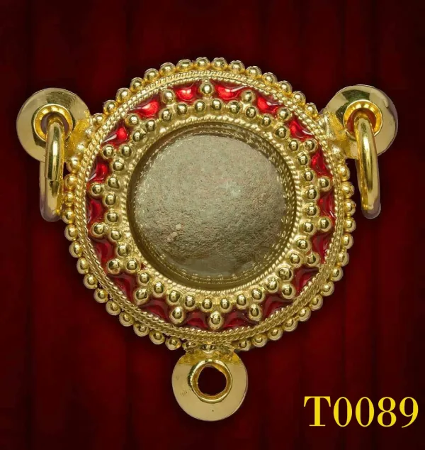 กรอบหน้าโอ3หูลงยาแดง ลวดไข่ปลารอบหน้า ข้างลวดไข่ปลา - T0089