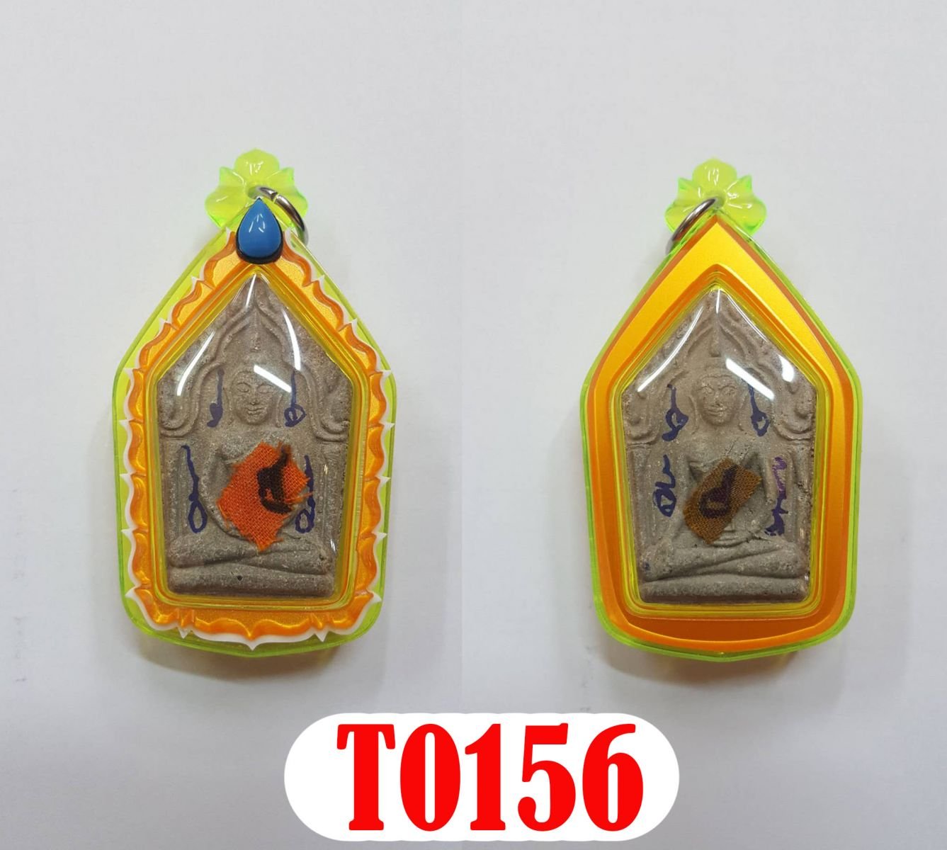 กรอบพลาสติกหน้ากากสองชั้นลายML006 ยอดติดพลอยPtทรงยอดน้ำ(สี G1ส้มมุก G2ขาว G3เขียวใบตอง G4ส้มมุก)