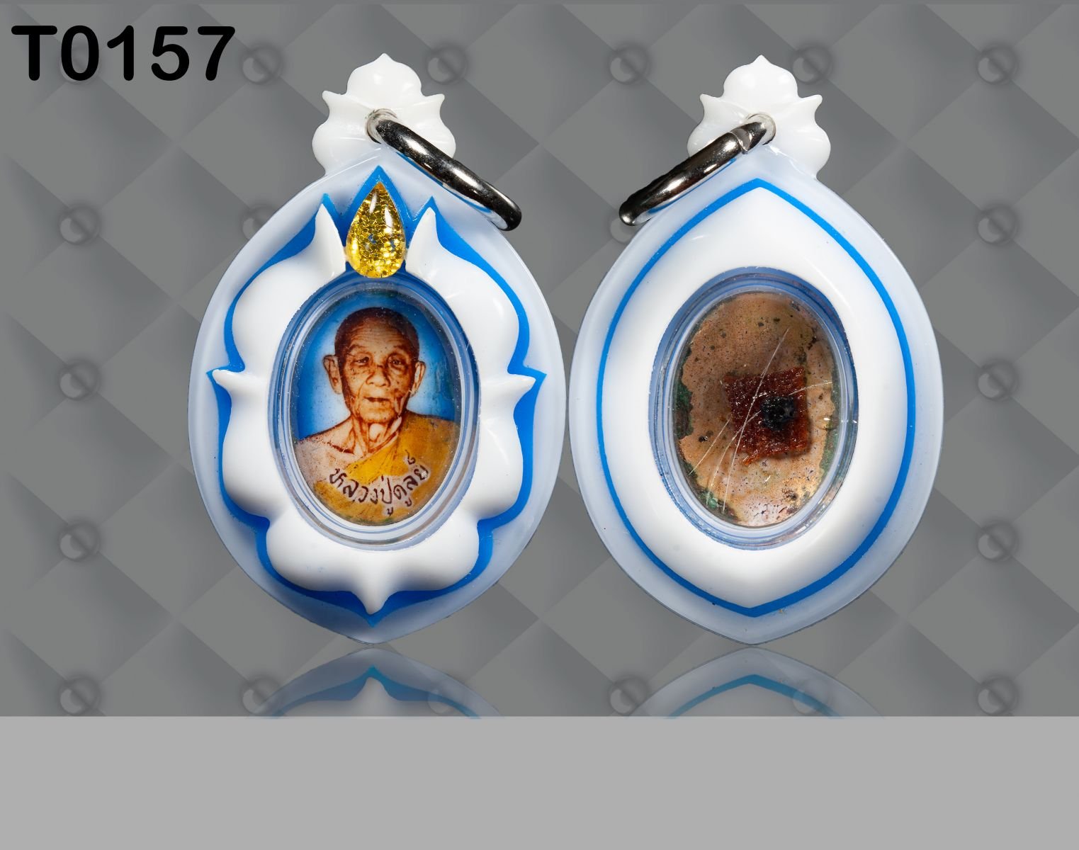 กรอบพลาสติกหน้ากากสองชั้นลายML006 ยอดติดพลอยPtทรงยอดน้ำประกายทอง(สี G1ขาว G2น้ำเงิน G3ขาว G4ขาว G5ขาว)