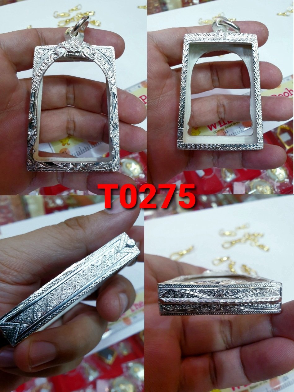 ตลับหน้าเรียบเปิดหน้าเปิดหลังไม่กันน้ำยกซุ้ม ลายเต็ม 3 ชั้นลายไทยทั้งองค์