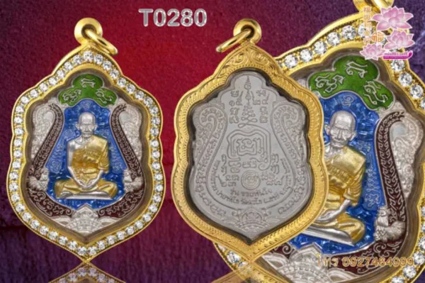 กรอบหน้าโอฝังเพชรรอบ จิก4เม็ด ยิขอบไม่ชุบทองคำขาว - T0280