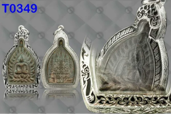กรอบเงินงานมือหน้าโอนติดซุ้มลงยาสีดำเต็มตามแบบ - T0349