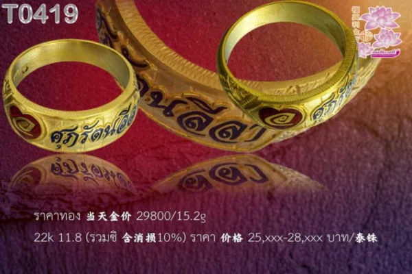 แหวนนามสกุล หัวใจลงยา หนังสือลงยานูน สีตามระบุ ข้างลายไทย - T0419